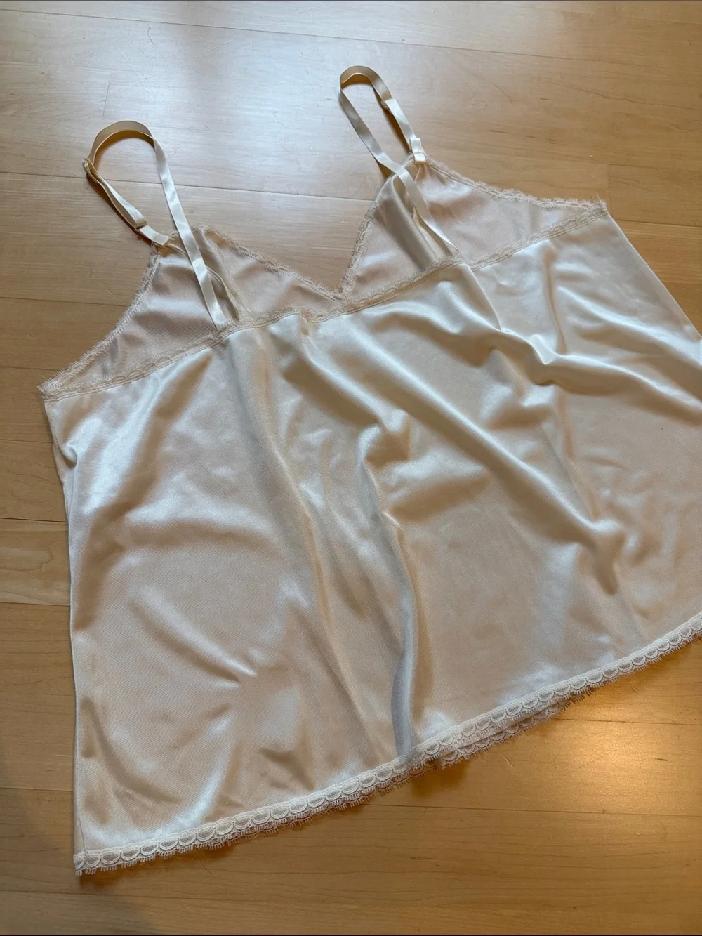 Satin Lace-Trim Slip Camisole - Brand New
